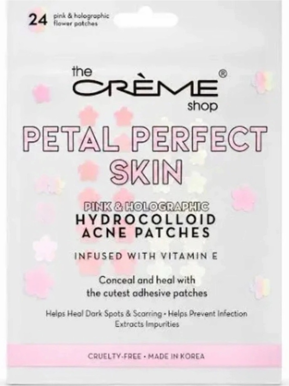 the CREME shop Petal Perfect Skin Pink & Holographic Hydrocolloid Acne Patches